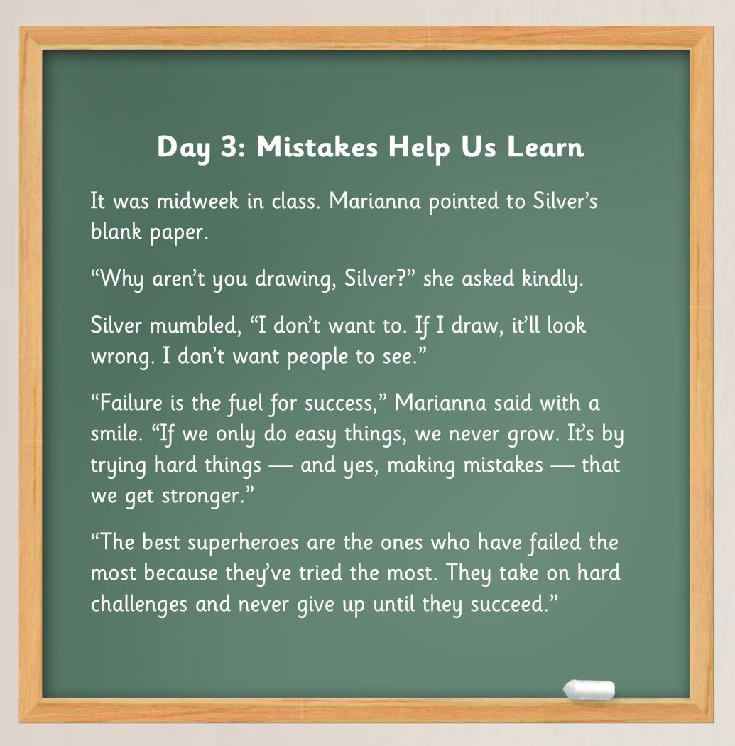 Focused Silver page: Day 3: Mistakes Help Us Learn, and Silver will not draw in case it looks wrong
