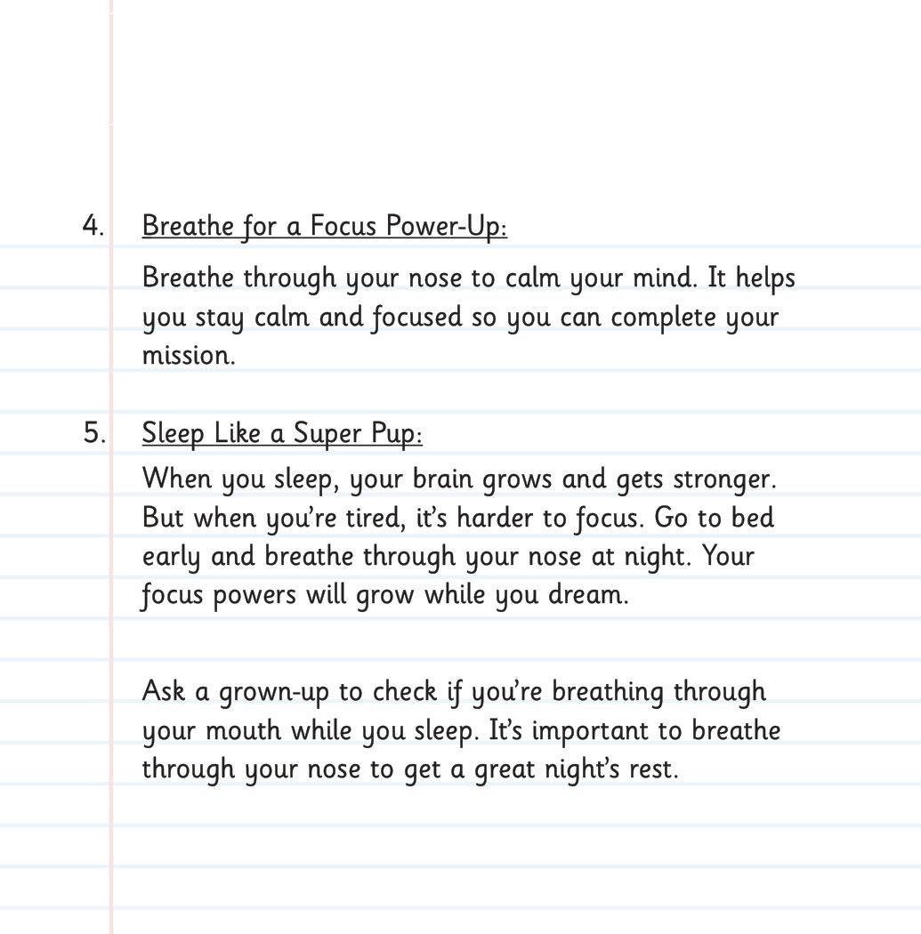 Focused Silver page: Marianna's Bonus Training: eat like a hero, breathe, and sleep like a super pup